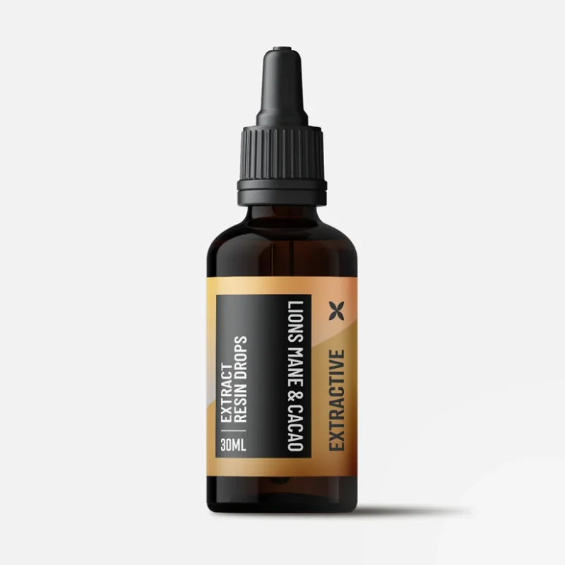 Extractive Lions Mane & Cacao Mushroom Extract | Liquid Drops for Focus & Mood